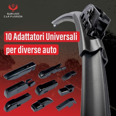 SPAZZOLE TERGICRISTALLO PER FORD FIESTA 2002-2008 55 40 CM ANTERIORI AERO FLAT - Foto 2