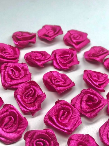 60/12 pz FIORI fiori raso lavabile applicazione patch 1,8 cm colore desiderato - Foto 39 di 43