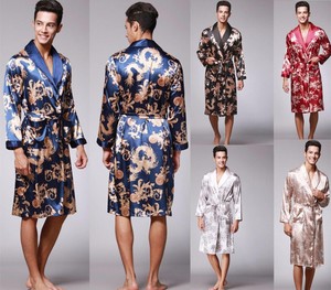 mens satin dressing gown uk