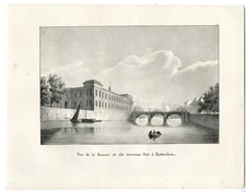 Antique Print-ROTTERDAM-EXCHANGE-NEW BRIDGE-Cloet-1825