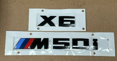 X6 Series Gloss Black Emblem X6+M50i Rear Trunk  Badge For X6 Series