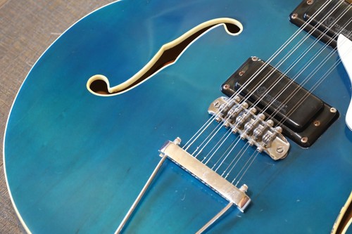 Vintage! 1967 Mosrite Celebrity XII 12-String Hollowbody Guitar Blue + Case - Picture 6 of 21
