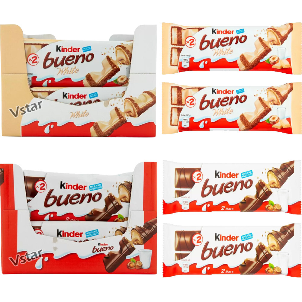 Kinder Bueno White & Milk Chocolate Covered Wafer With Smooth