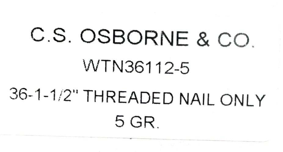 144 C.S. Osborne 1-1/2" Threaded Nails Button,Size:36: 7/8" dia. WTN36112(77860) - Image 2 of 4