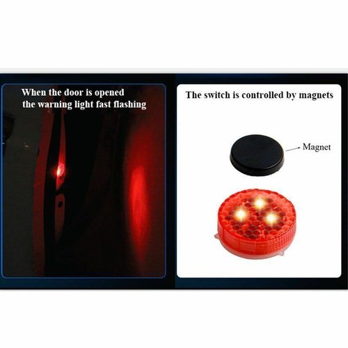 PAAR LED AUTO OFFENE TÜR KOLLISIONSALARM DRAHTLOSE MAGNETISCHE LICHTER - Bild 8 von 9