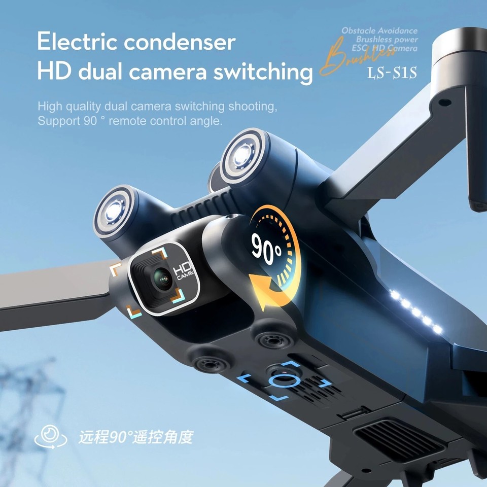s2s mini drone profesional 8k hd caméra voler 20 minutes évitement d' obstacle brushless pliable quadcopter flux optique rc drones