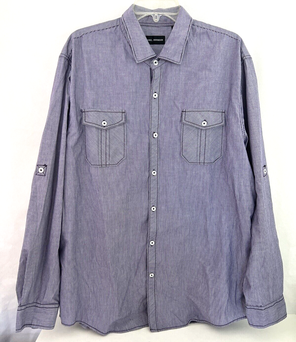 Michael Brandon Men's Button Down Long Sleeve Shirt Size XL Michael Brandon Men's Button Down Long Sleeve Shirt Size XL