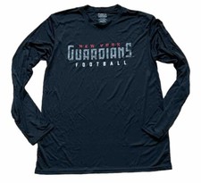 XFL New York Guardians Football Long Sleeve Dri Fit Tee Shirt Size Medium Black