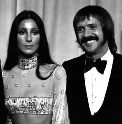 Cher and Sonny Bono at 45th academy Awards on March 26 1973 - 1973 Old Photo 1