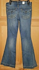 Jessica Simpson JSB22333 Crystaline Embellished Flap Pkt Stretch Flare Jeans 28R