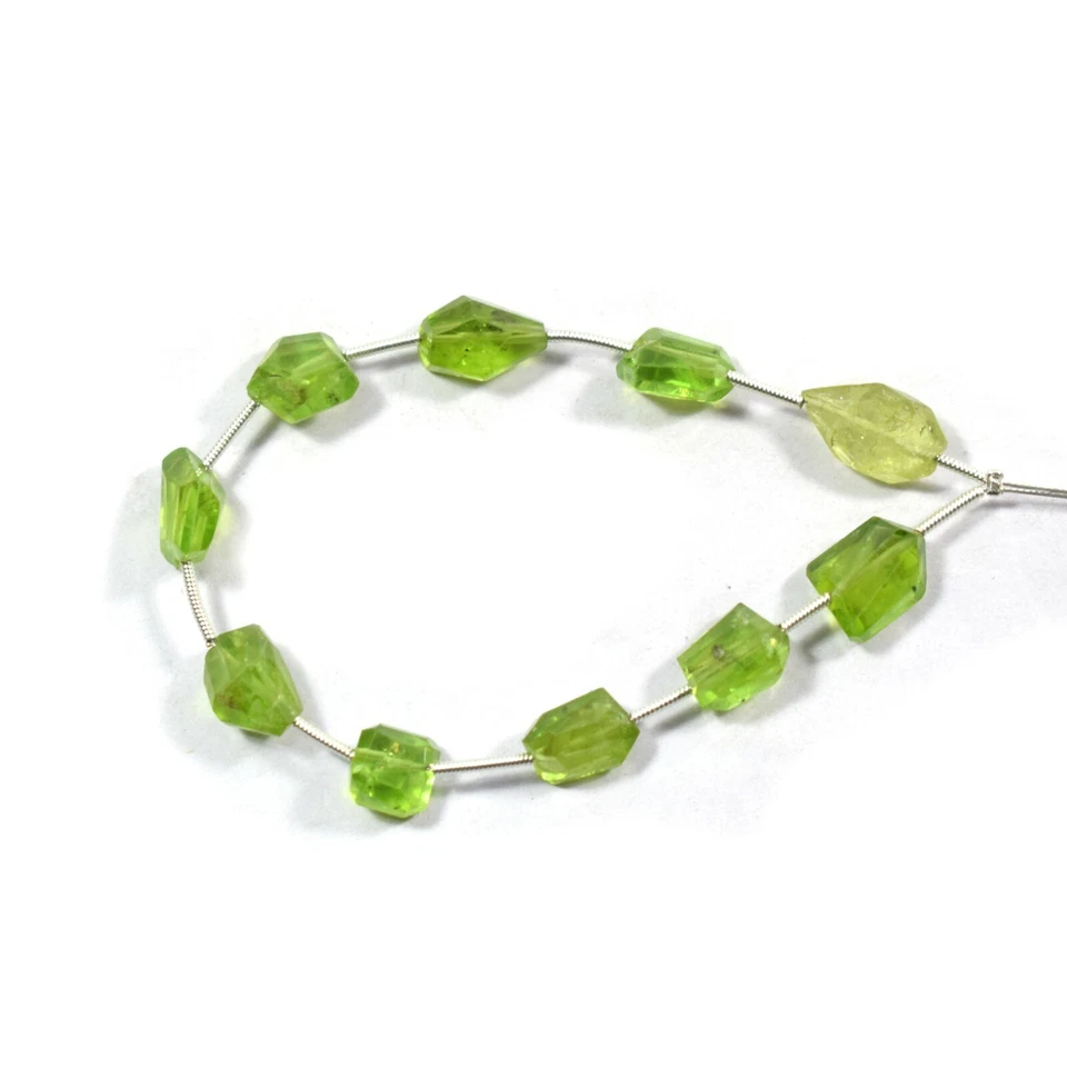 AAA+ Natural Green Peridot Faceted Tumble Nuggets Shape Gemstone Loose Beads - Image 3 of 3