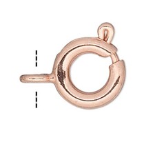 100 Copper Plated Brass 7mm Spring Ring Clasps