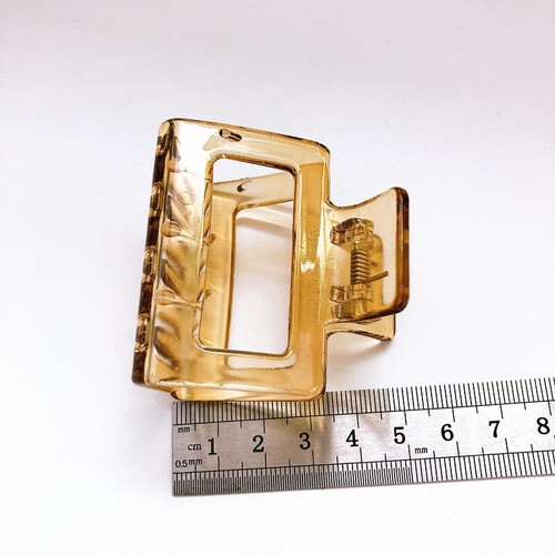 5cm Hollow Square Transparent Hair Claw Crab Clamp Hairgrip Women Accessories - Picture 7 of 30