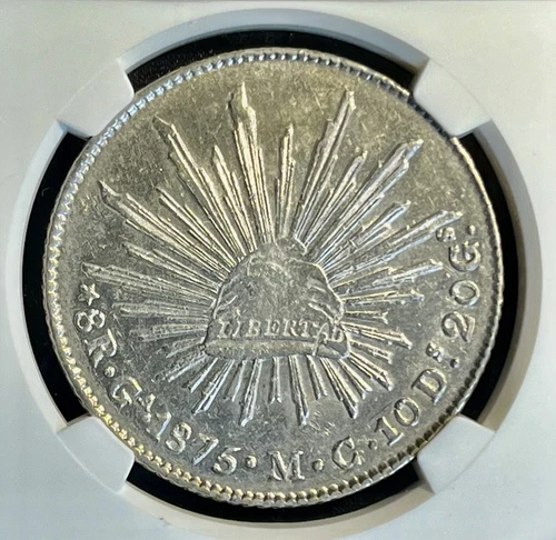 1875 Ga MC Mexico Silver 8 Reales NGC AU-58 Guadalajara Rare Almost Unc 💥✨🌶️