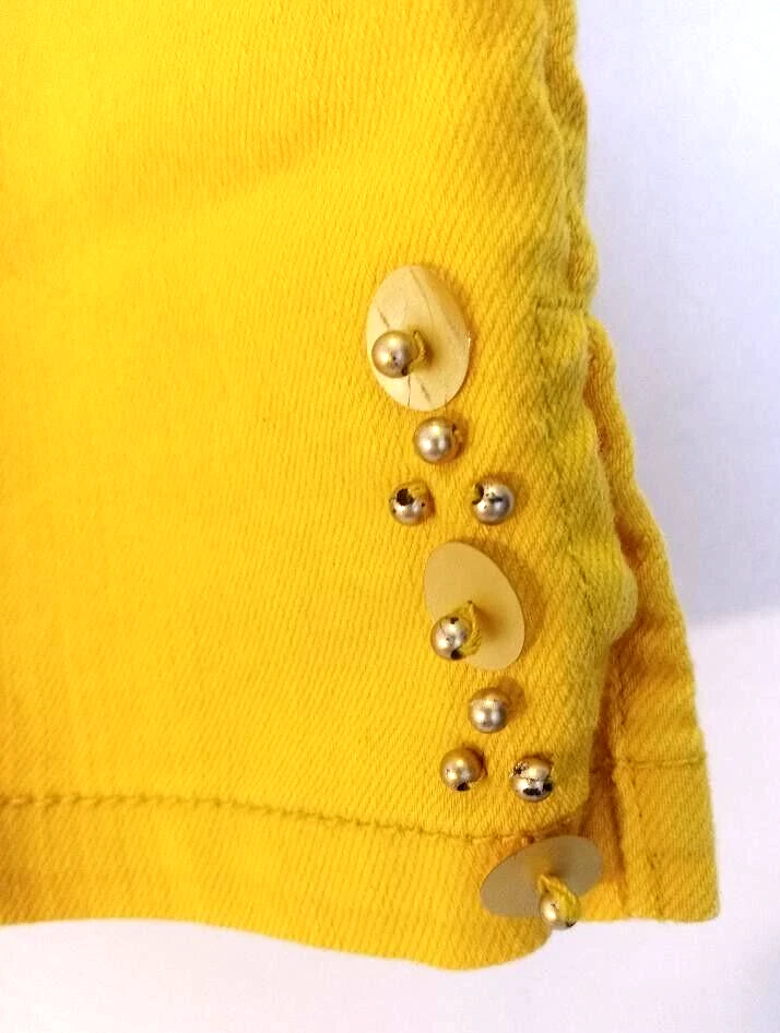 Hearts of Palm Capri Pants Womens Size 12P Canary Yellow Skimmer 16 W x 25 L - Image 4 of 4