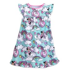 NWT Disney Store Minnie Mouse Nightshirt Nightgown Unicorn Girls 5/6, 7/8