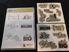 Stampin Up  WORD PLAY  Stamp set of 12, Words, Sayings, Phrases Parts 1  2
