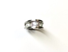 Custom Made Sterling Silver Natural Pearl Ring Size 6