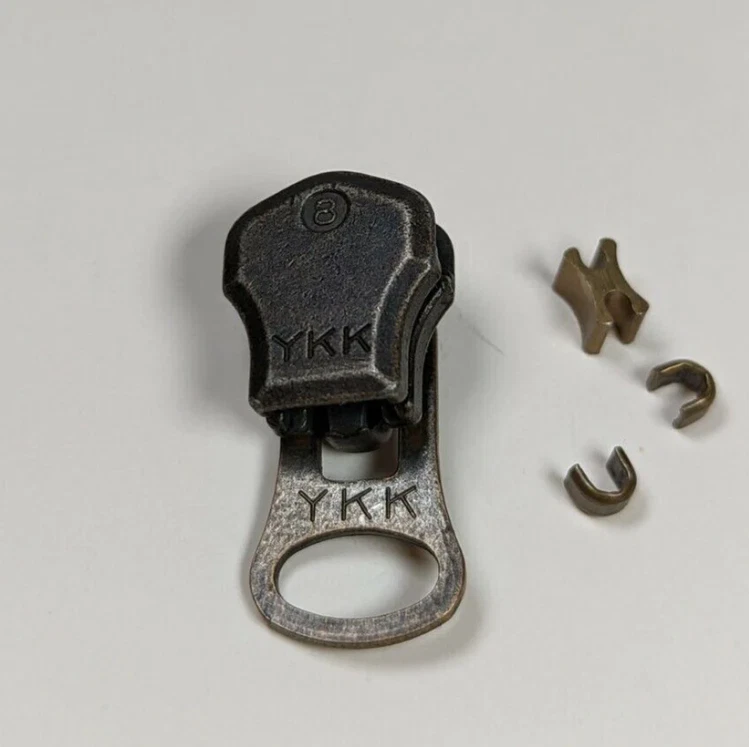 YKK ZIPPER SLIDER (Size 8) WITH TOP STOPPERS AND BOTTOM STOPPERS