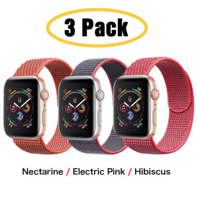 3 PACK Nylon Sport Band Strap For Apple Watch Series 11 10 9 8 7 6 SE 38/49mm