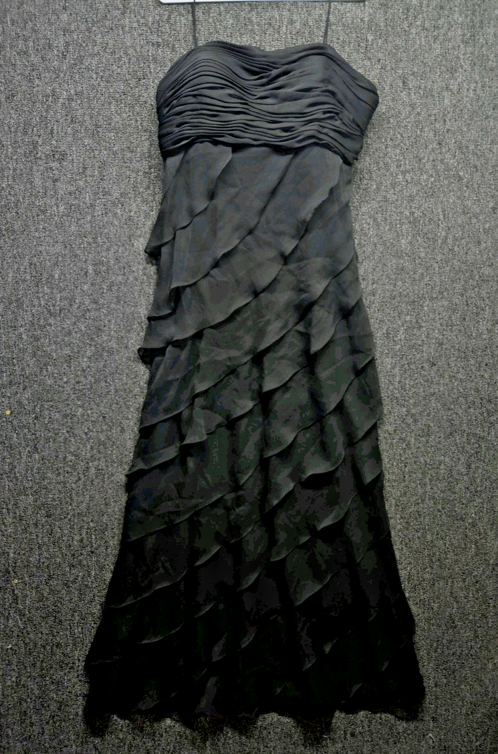 Y2K Black Steampunk Whimsigoth Maxi Dress with Ruffled Tiered Design