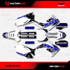 White & Blue Shift Racing Graphics kit fits Honda Crf250 10-13 Crf 250 Decals
