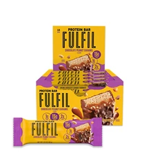 Fulfil Chocolate Peanut Caramel Protein Bars Gluten Free 15g Protein ~ (18 Bars)