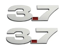 2pcs 3.7 Fender Side Emblems Badge 3D Decal Sticker for Mustang Chrome