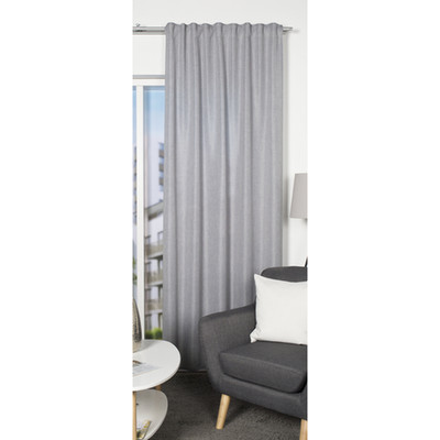 Fertiggardine Oxford - Polyester - Grau - 135 x 225 cm