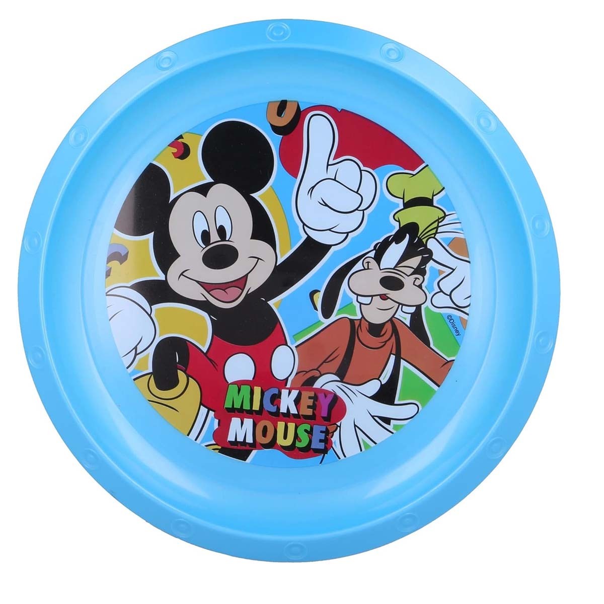 Assiette à dessert Mickey Mouse en plastique bleu sans BPA pour enfant