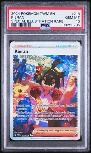 2024 POKEMON TWILIGHT MASQUERADE SPECIAL ILLUSTRATION RARE #218 KIERAN PSA 10