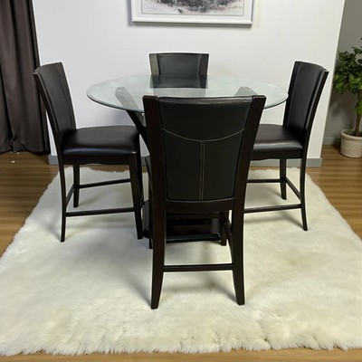 Raymour and Flanigan Venice 5pc. Glass Counter-Height Dining Set