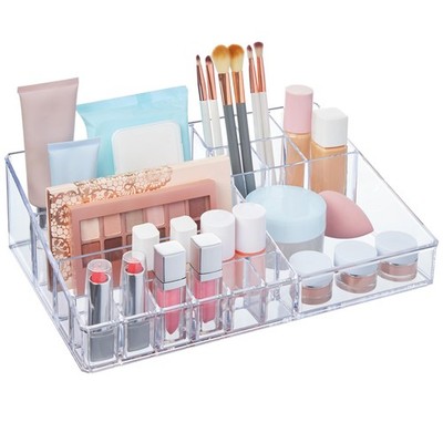 Audrey Clear Vanity Makeup Organizer | 15-Compartment Holder for Brushes, Eye...