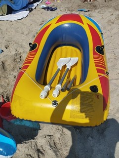 Intex Super Wind 2000 Paddelboot PVC Gelb/Blau/Rot mit Paddeln