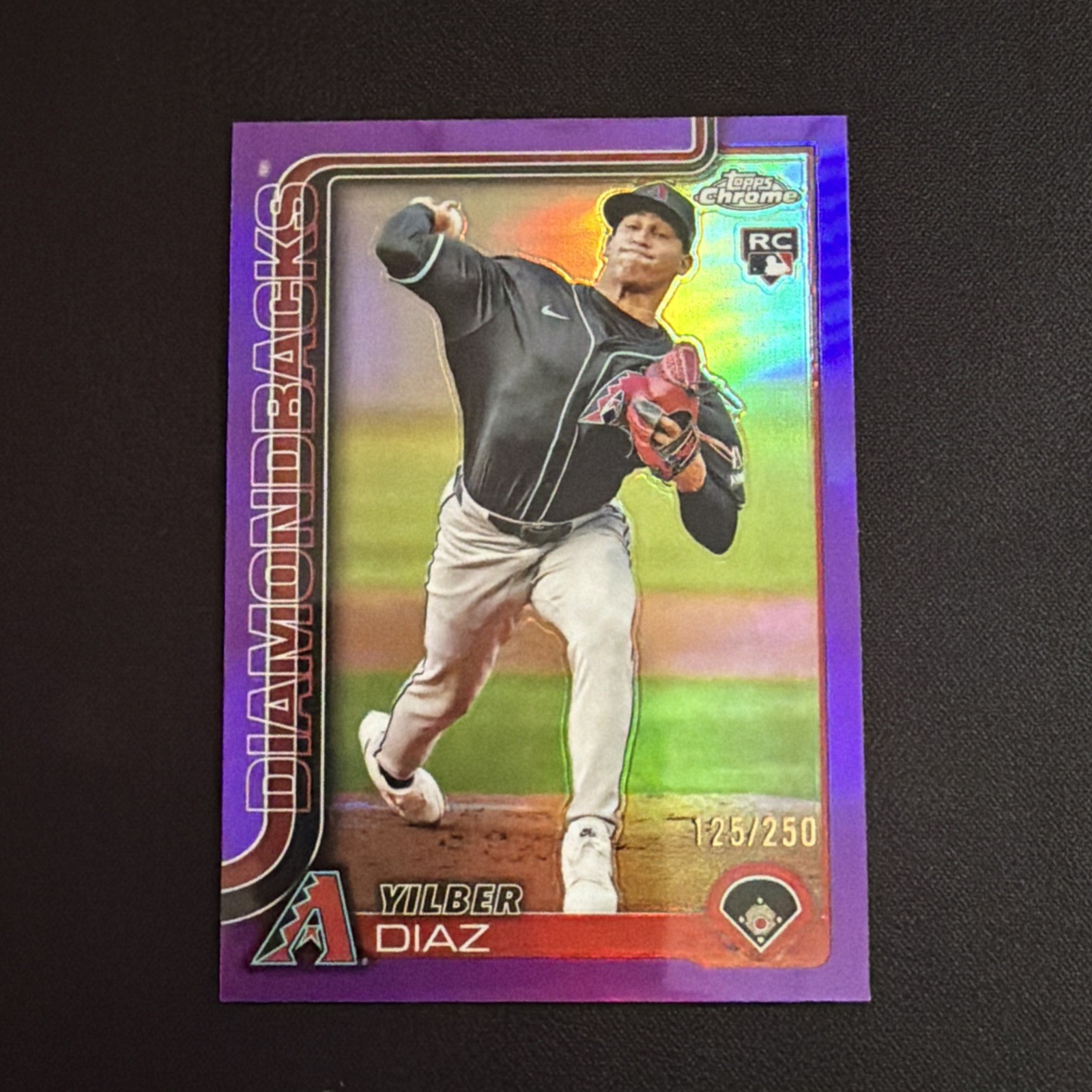 2025 Topps Chrome Yilber Diaz RC Purple Refractor /250 #8 - Diamondbacks