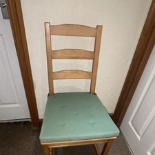Dining Chairs, x1 Light Oak Wooden Kitchen Chairs with Warm Cream Fabric Seat