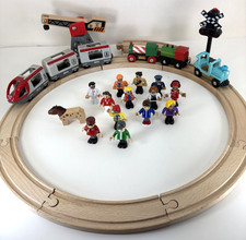 Lot Of Brio Wood Train Tracks Trains People Light Up Crossing Signal