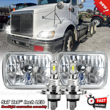 Pair 5X7" 7x6" LED Headlights Hi/Low Beam For International IHC 9200 9900 9400i