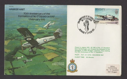 1985 70th Anniversary Formation of No 17 Squadron RAF Flight Cover - Jersey SHS