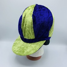 Velvet Panel Hat Green  Purple Pony Express Creations Inc Jester Halloween Vtg