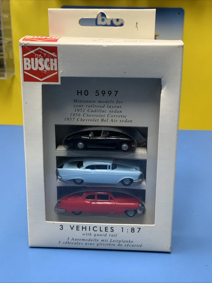 Busch Set of 3 Vehicles 52' Cadillac Sedan, ‘56 Corvette, ‘57 Chevy Bel Air 5997 - Image 3 of 4