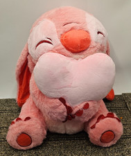 Pink Stitch Hug Heart Plush Valentine's Day Stitch 16 Inch Height x 8 Inch Width