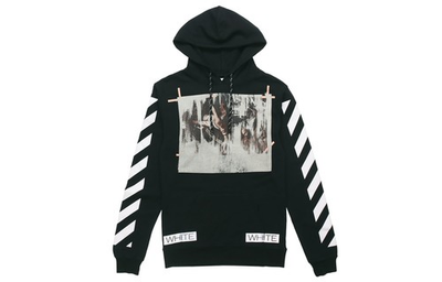 #ad Off White Dissolving Oil Painting Religious Stripe Hoodie $392.00