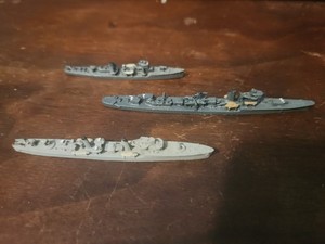 Painted 1:1250 WWII Japanese DDs & Escorts YUGUMO, MATSU, & KAIBOKAN 