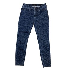 Judy Blue Leopard Print Denim Jeans Comfort Stretch Skinny Blue/Black 9/29