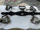 Vintage Set 18 Colonnade Antique English 5 5/8" Cabinet key Knob Backplates 1970 — photo 4