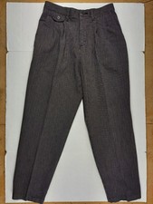 Womens Lee Casuals Grey Twill 80s Vintage Pants Pleated Tapered 6 Small Medium