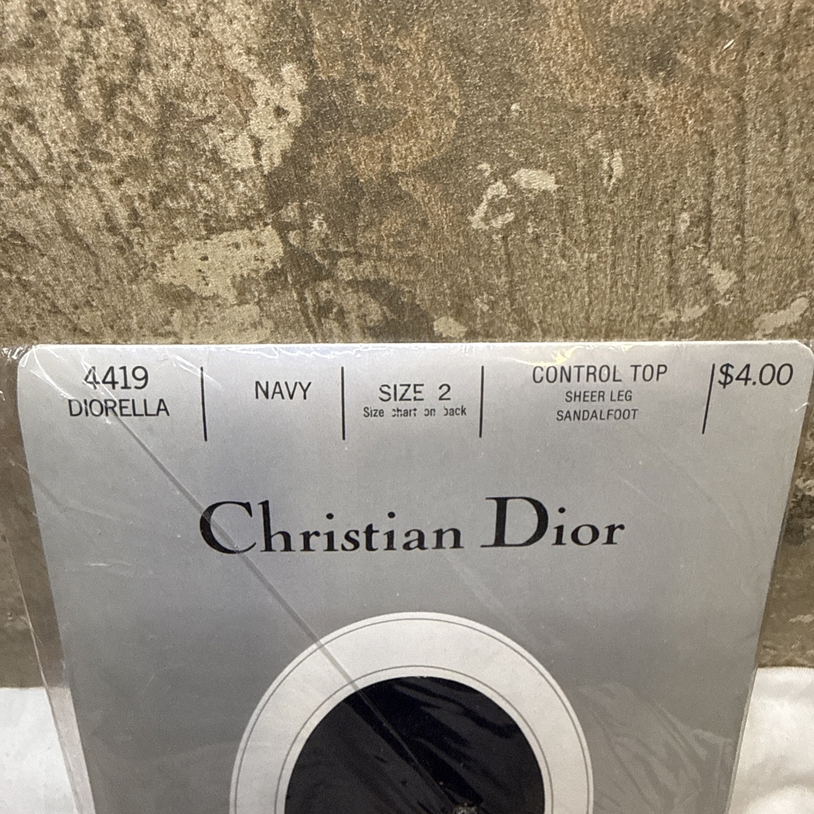 NOS Christian Dior Control Top Sandalfoot Sheer Leg #4419 Diorella Navy Size 2 thumbnail 5