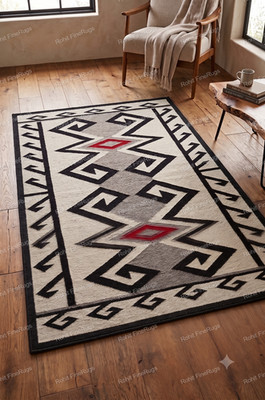 Custom Size Handwoven Wool Navajo Rug Native American Style Southwestern Pattern