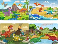 Puzzles for Kids Ages 3-5 4-6, 24 Pieces Dinosaur Wooden Jigsaw Puzzles for Todd